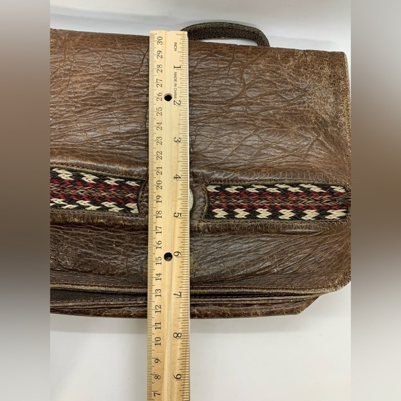 Vintage Force Ten West Leather Cross Body Western Style Hobo Purse With Concho - Picture 15 of 16